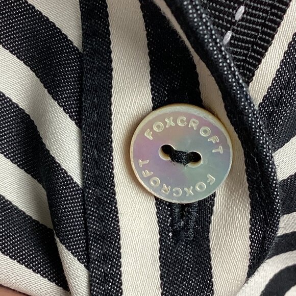 Foxcroft Striped Button Down 3/4 Sleeve Shirt Fitted 10 - Picture 6 of 9